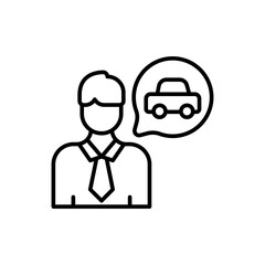 Car dealer outline icons, minimalist vector illustration ,simple transparent graphic element .Isolated on white background