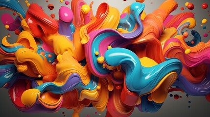 A Mesmerizing 3D Abstract Multicolor Visualization. Generative Ai