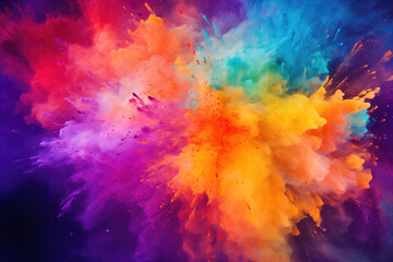 Vibrant Explosion of Colored Powder