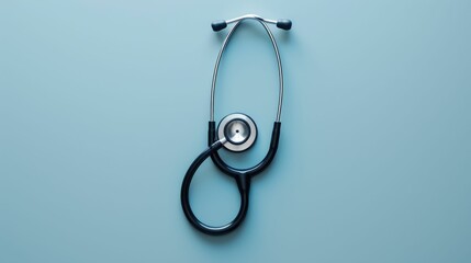 Modern Medical Stethoscope on Blue Background: Essential Tool for Healthcare Professionals