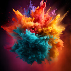 abstract illustration of colorful nebula explosion. Generative AI