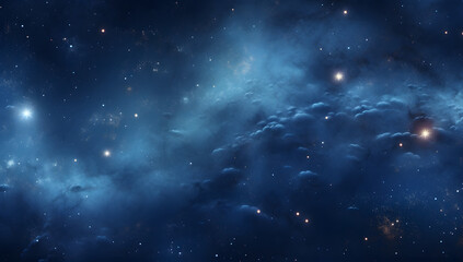 Obraz na płótnie Canvas abstract wallpaper of blue space nebula. Generative AI