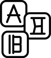 English interpreter icon outline vector. Student app. Case mobile