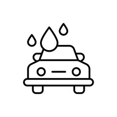 Car wash outline icons, minimalist vector illustration ,simple transparent graphic element .Isolated on white background