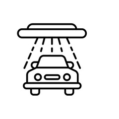 Car wash outline icons, minimalist vector illustration ,simple transparent graphic element .Isolated on white background