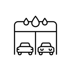 Car wash outline icons, minimalist vector illustration ,simple transparent graphic element .Isolated on white background