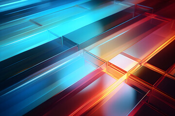 Gradient multilayer glass background, colourful 3d rendering - obrazy, fototapety, plakaty