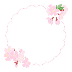 桜の花のフレーム　春のデコレーションフレーム　