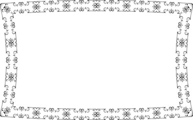 Vintage frame Flower wreath leaf vector floral border Rectangle Horizontal Frame picture frames Branch laurel botanical silhouette black elements decoration