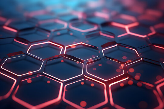 abstract glowing hexagon tech background