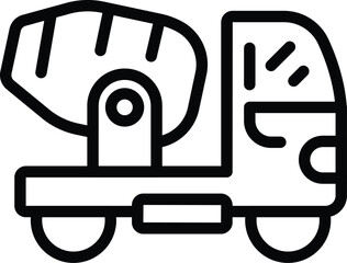 Construction truck icon outline vector. Site linear. Metal tool electric
