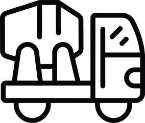 Game lorry cement mixer icon outline vector. Metal tool. Worker mix