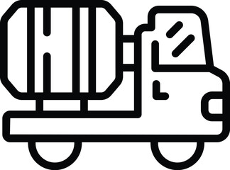 Lorry industrial metal icon outline vector. Material worker. Cement mixer