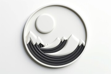 Close-up, 3d minimal scene of abstract road way icon