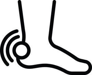 Heel pain icon outline vector. Ankle footwear. Shoe sole support