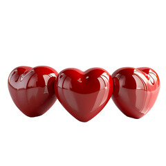 Perfect 3d red heart, with a transparent background. for valentine, love and affection. PNG files