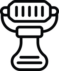 Slender skin scraper icon outline vector. Stone age. Care face quartz