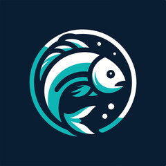 A minimalistic fish logo design