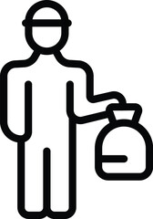 Garbage man icon outline vector. Auto dust floor. Municipal man