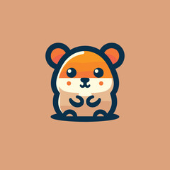 A minimalistic mascot logo icon of a hamster 