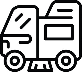 Street broom asphalt icon outline vector. Clean sweeping. Car dust
