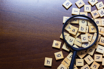 English letters scattered on the table