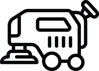 Small sweeper icon outline vector. Machine broom. Clean refuse road
