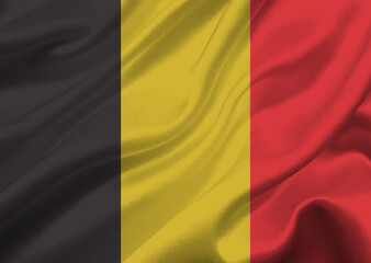 Belgium flag waving in the wind.
