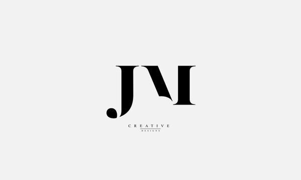Alphabet letters Initials Monogram logo JM MJ J M