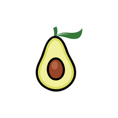avocado with leaf logo design vector,editable eps 10
