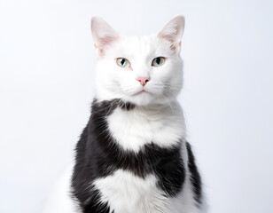 Black and white cat studio photograph AI generated