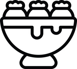 Hot food icon outline vector. Dumplings dough. Mixture steam menu