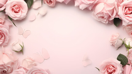 Beautiful pink rose bouquet flowers background, symbol of Valentine's Day, wedding, love