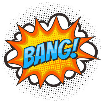 Bang text expression comic pop art style