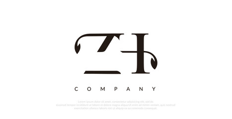 Initial ZH Logo Design Vector 
