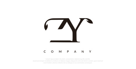 Initial ZY Logo Design Vector 