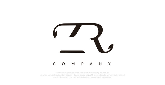 Initial ZR Logo Design Vector 