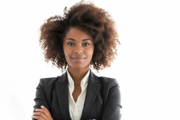 A young female business executive isolated on a white background