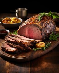A visual feast unfolds as you immerse yourself in the marvels of this slowroasted leg of lamb, its goldenbrown exterior revealing tender, moist, and perfectly seasoned meat within.