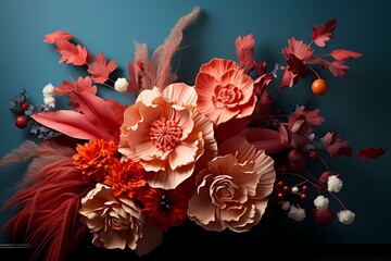 Radiant coral and midnight teal creating a vibrant and captivating scener