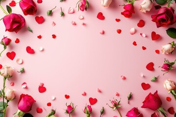 Naklejka premium Valentines day card frame background