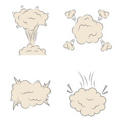 Comics Explosion Clouds Illustration. Cartoon Style. Isolated Vector