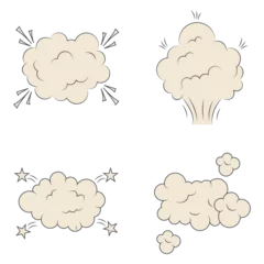 Fototapete Rund Comics Explosion Clouds Illustration. Cartoon Style. Isolated Vector © Denu Studios