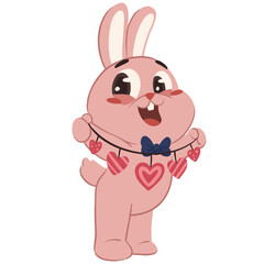 Cute bunny valentine cartoon character