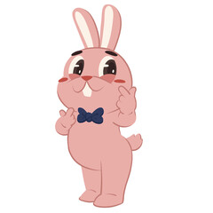 Cute bunny with love sign valentine cartoon character