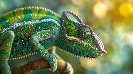 Fototapeta premium chameleon on a branch