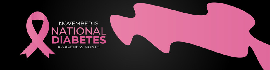 Diabetes awareness month. Vector template for banner, cover, flyer, website, brochure, presantation, backdrop, holiday, placard, greeting card, poster with background. Vector illustration