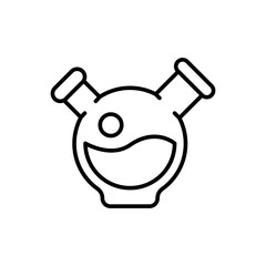 Flask outline icons, chemistry minimalist vector illustration ,simple transparent graphic element .Isolated on white background