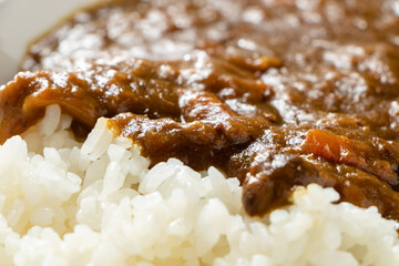 カレーライスのアップ。
