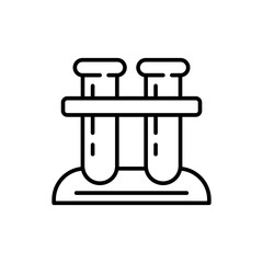 Test tube outline icons, chemistry minimalist vector illustration ,simple transparent graphic element .Isolated on white background